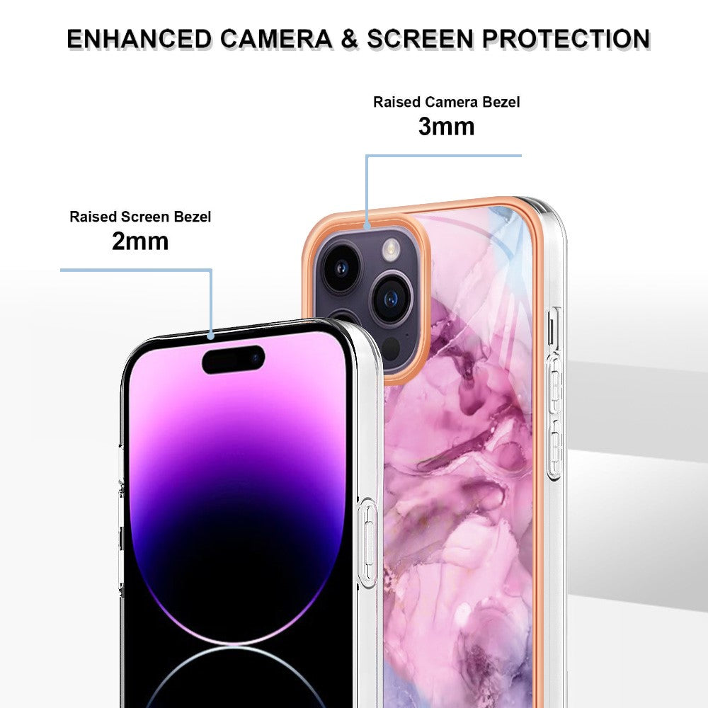 iPhone 15 Pro Max Schutzhülle – Mit Marmormuster 2,0 mm Galvanik-Rückseite