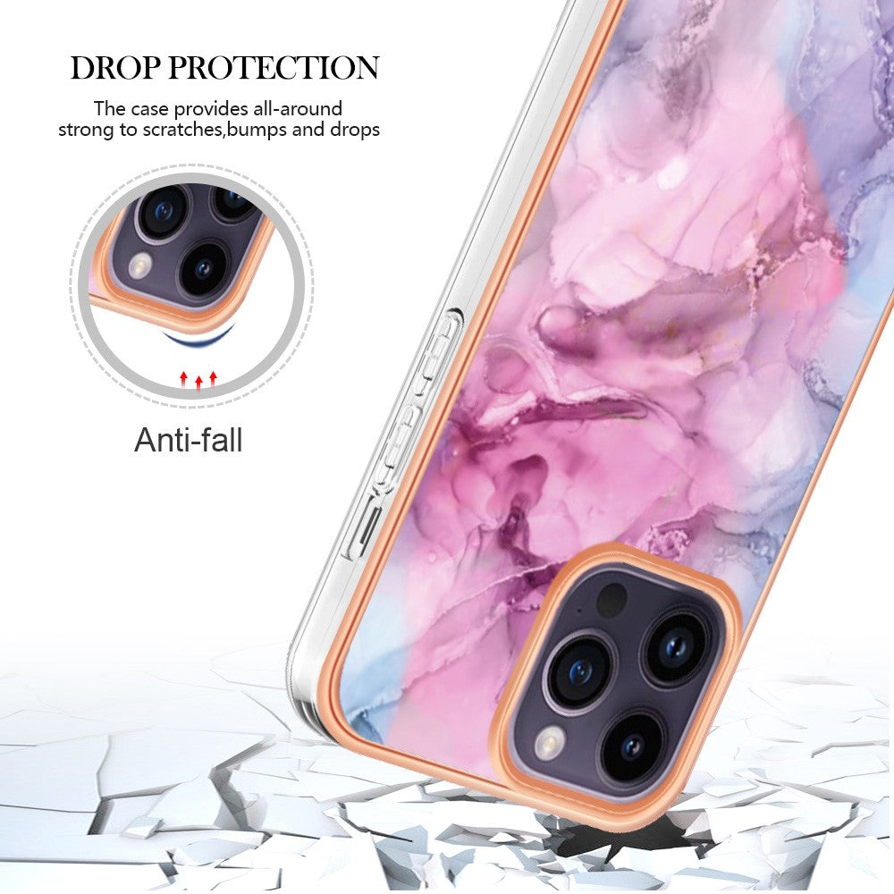 iPhone 15 Pro Max Schutzhülle – Mit Marmormuster 2,0 mm Galvanik-Rückseite