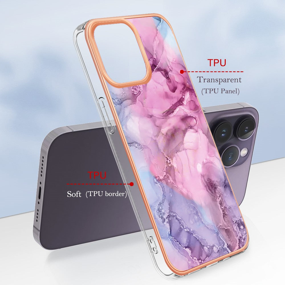 iPhone 15 Pro Max Schutzhülle – Mit Marmormuster 2,0 mm Galvanik-Rückseite