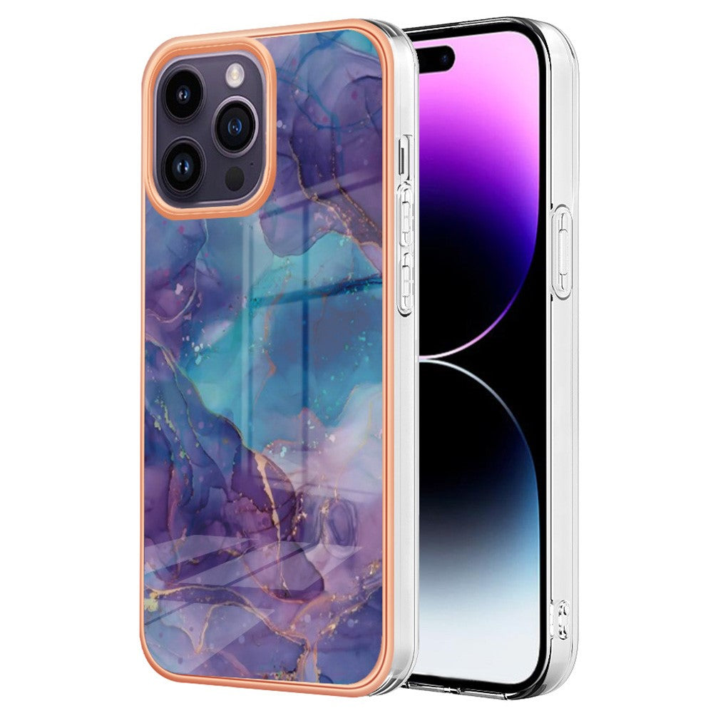 iPhone 15 Pro Max Schutzhülle – Mit Marmormuster 2,0 mm Galvanik-Rückseite