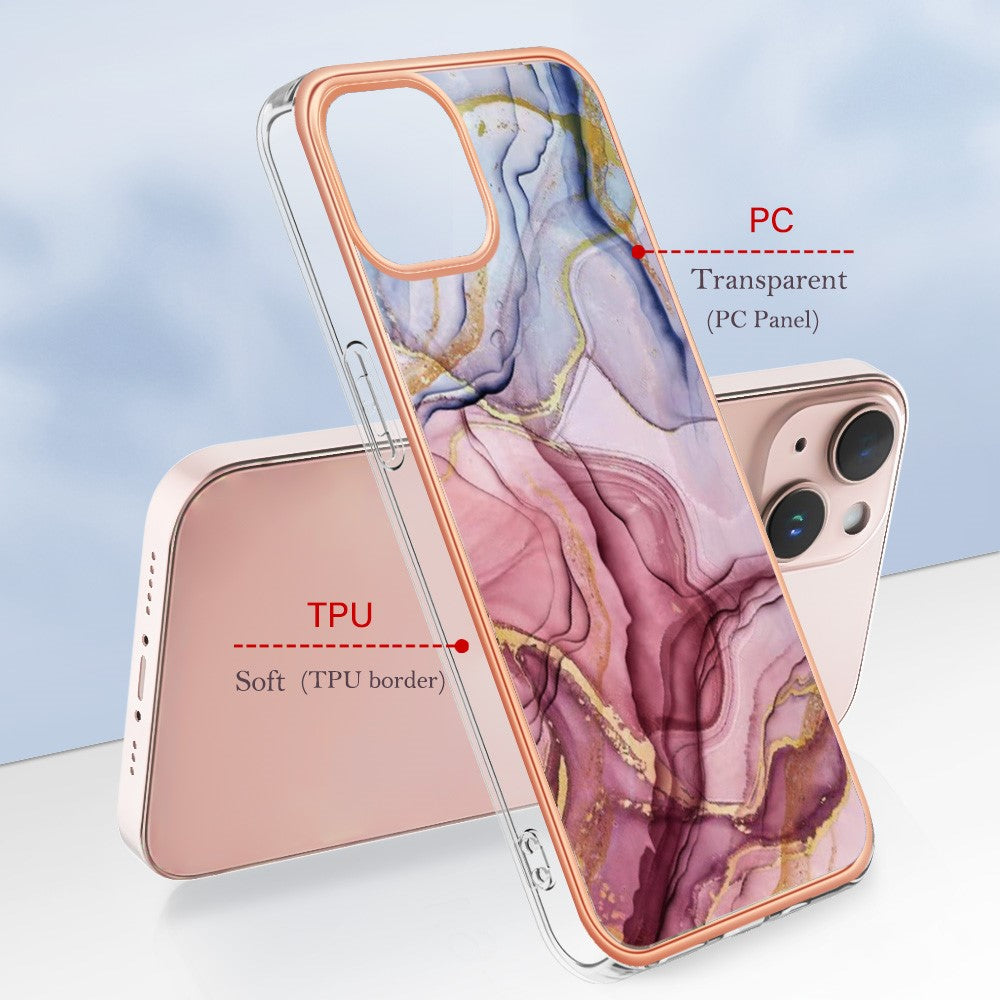 iPhone 15 Schutzhülle – Mit Marmormuster 2,0 mm Galvanik-Rückseite
