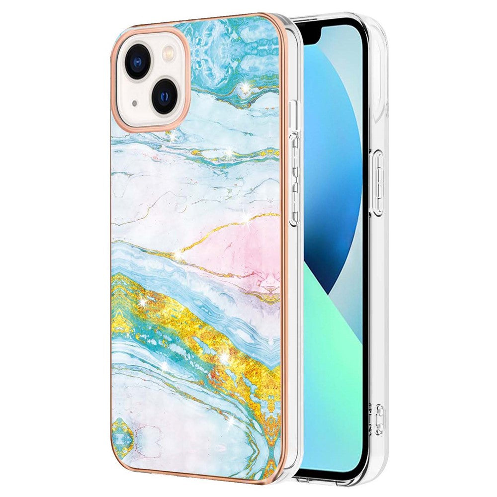 iPhone 15 Schutzhülle – Mit Marmormuster 2,0 mm Galvanik-Rückseite