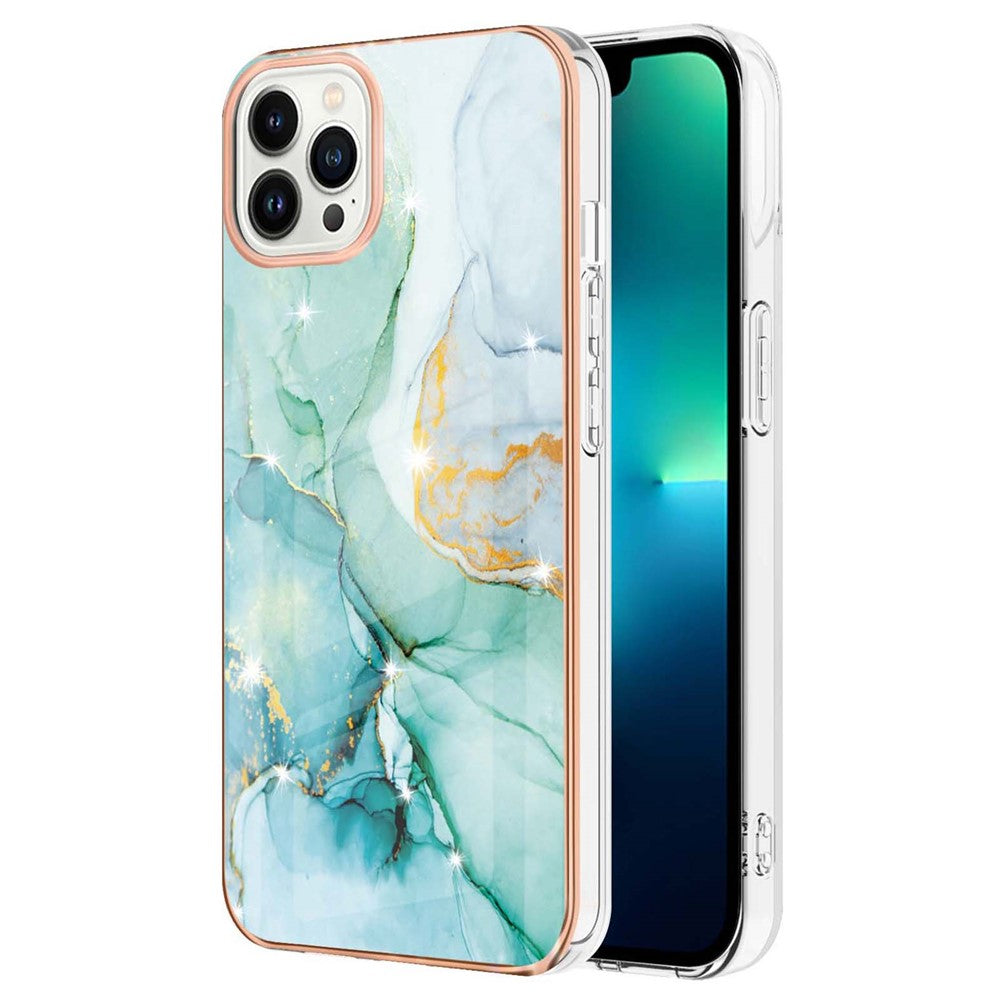 iPhone 15 Pro Schutzhülle – Mit Marmormuster 2,0 mm Galvanik-Rückseite