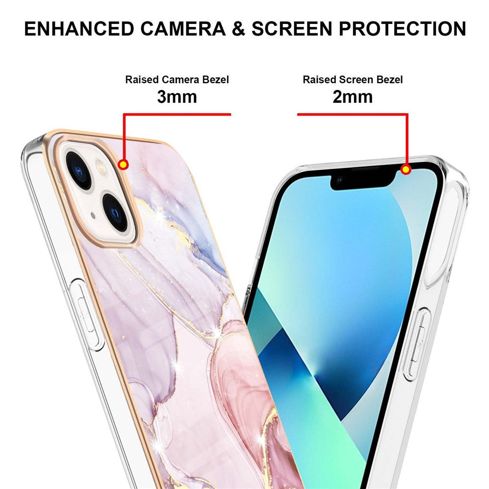 iPhone 15 Plus Schutzhülle – Mit Marmormuster 2,0 mm Galvanik-Rückseite