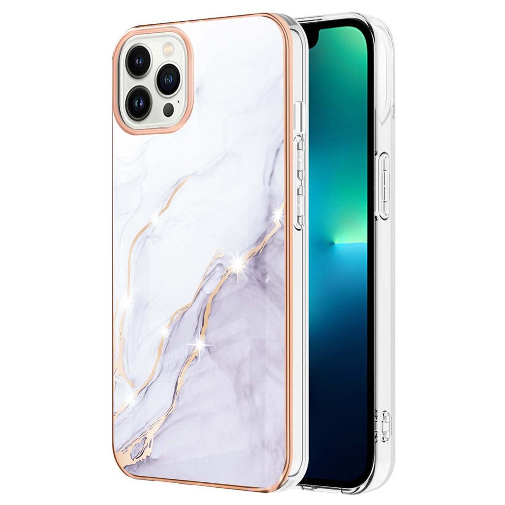 iPhone 15 Pro Max Schutzhülle – Mit Marmormuster 2,0 mm Galvanik-Rückseite