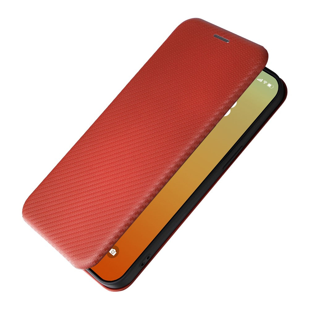 PU Leather Card Holder Phone Case for iPhone 15 Pro , Carbon Fiber Texture Stand Cover
