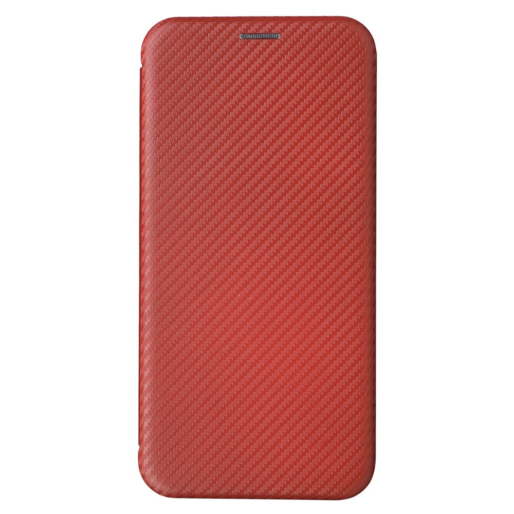 PU Leather Card Holder Phone Case for iPhone 15 Pro , Carbon Fiber Texture Stand Cover
