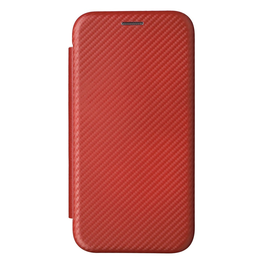 Card Holder Phone Stand Case for iPhone 15 Plus , Carbon Fiber Texture PU Leather Cover