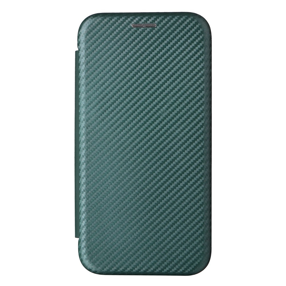 Card Holder Phone Stand Case for iPhone 15 Plus , Carbon Fiber Texture PU Leather Cover