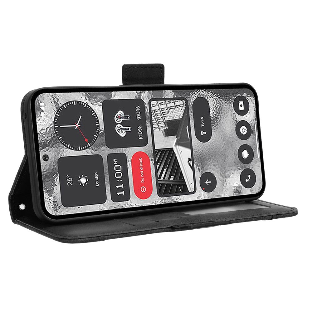 For Nothing Phone (2) PU Leather Shockproof Phone Case Wallet Mobile Phone Stand Cover with Multiple Card Holder