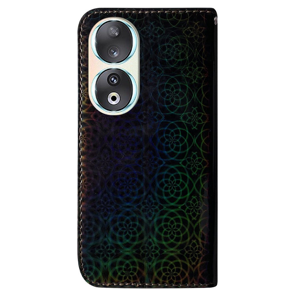 Wallet PU Leather Case for Honor 90 , Dazzling Flower Pattern Stand Cell Phone Cover