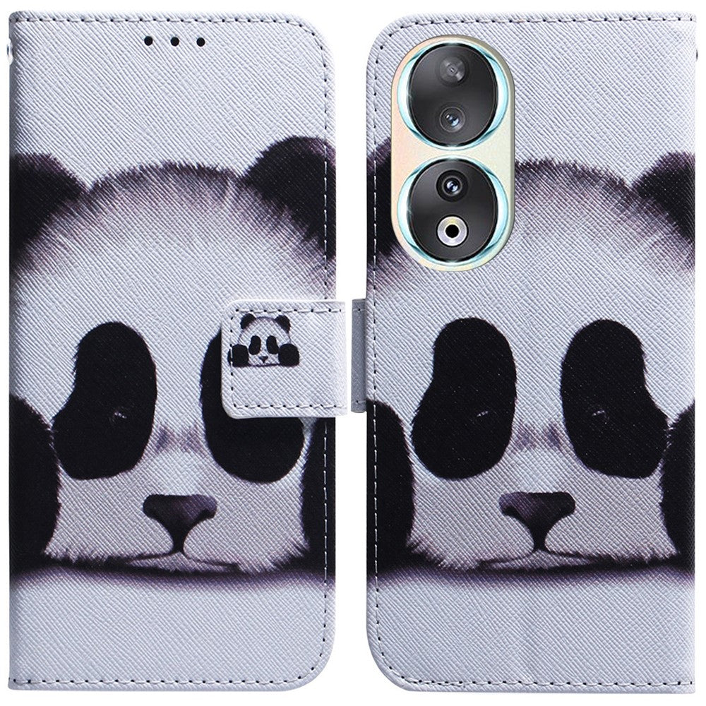 For Honor 90 Pattern Printing PU Leather Shockproof Phone Case Flip Stand Wallet Cover