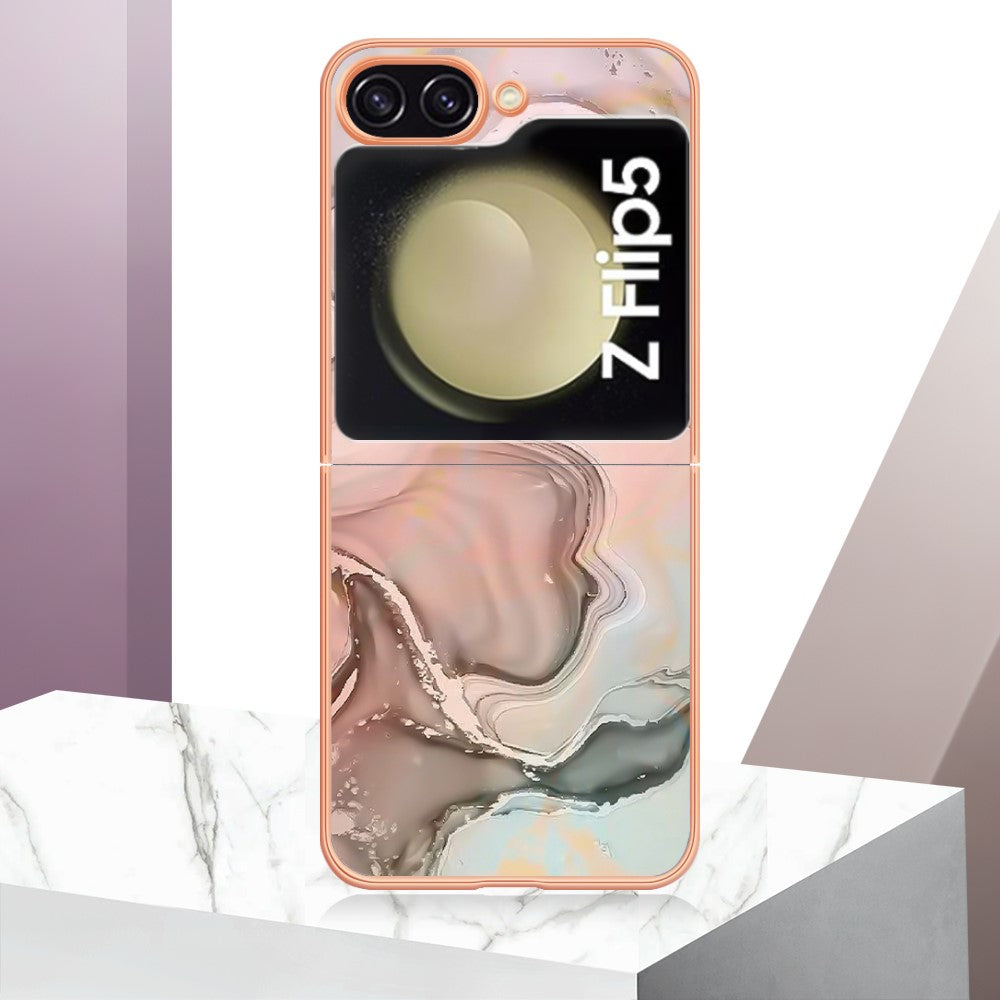 Galaxy Z Flip5 5G Schutzhülle – Mit Marmormuster 2,0 mm Galvanik-Rückseite
