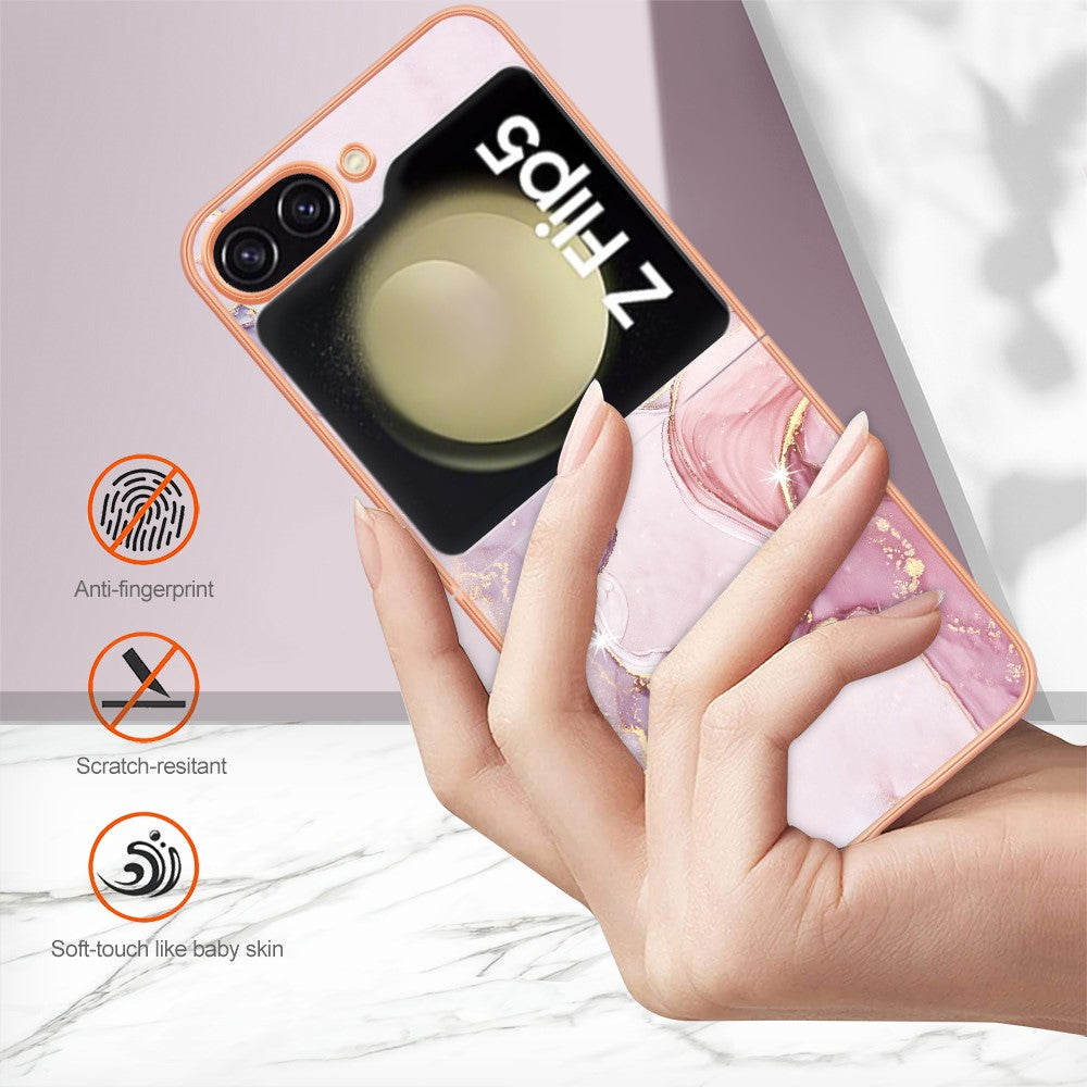 Galaxy Z Flip5 5G Schutzhülle – Mit Marmormuster 2,0 mm Galvanik-Rückseite