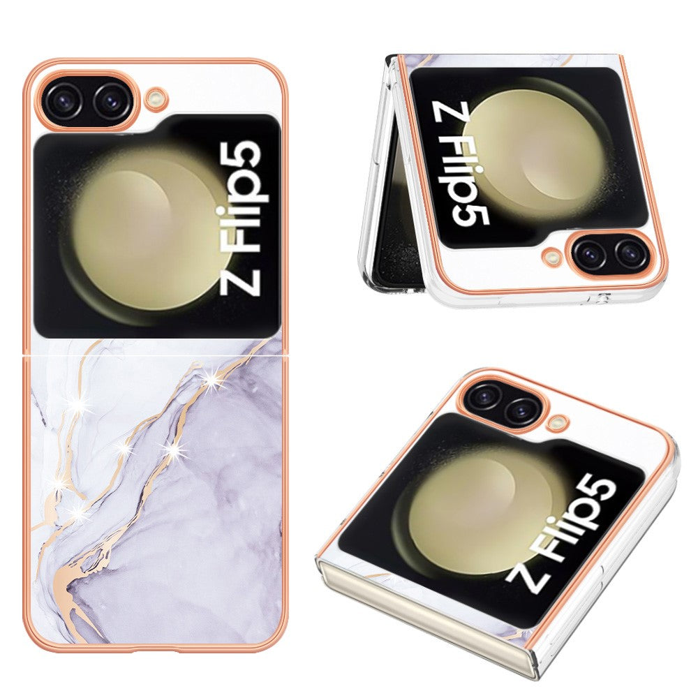 Galaxy Z Flip5 5G Schutzhülle – Mit Marmormuster 2,0 mm Galvanik-Rückseite