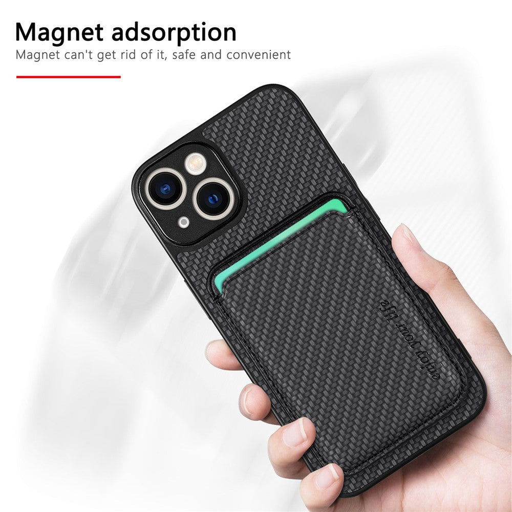 iPhone 15 Plus Schutzhülle – Magnetische abnehmbare Kartenhalter-Rückseite
