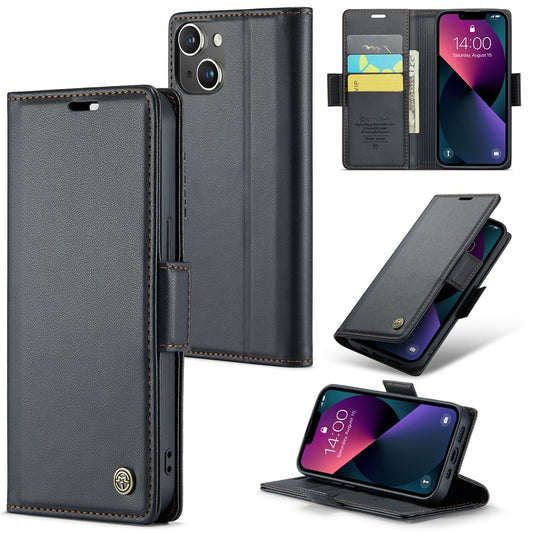 iPhone 15 Glänzende Wallet-Hülle – RFID-Schutz & Ständer