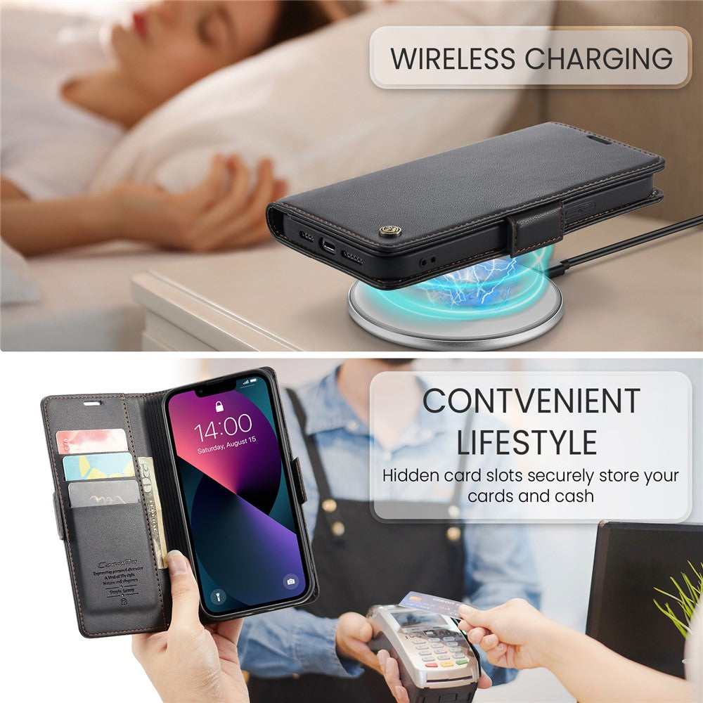 iPhone 15 Glänzende Wallet-Hülle – RFID-Schutz & Ständer
