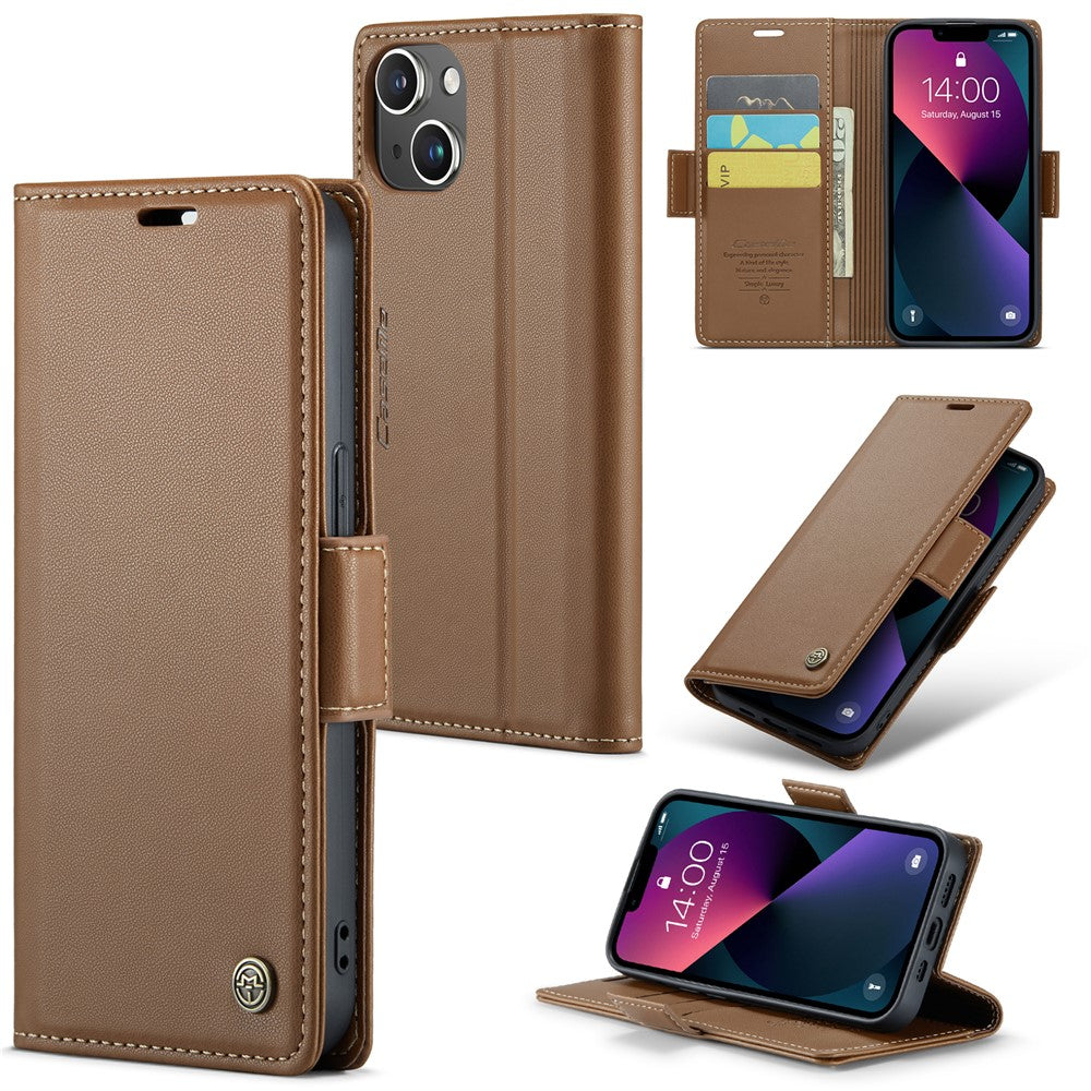 iPhone 15 Glänzende Wallet-Hülle – RFID-Schutz & Ständer