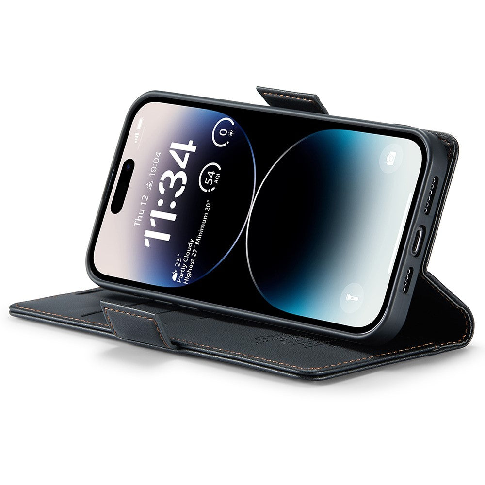 iPhone 15 Pro Glänzende Wallet-Hülle – RFID-Schutz & Ständer