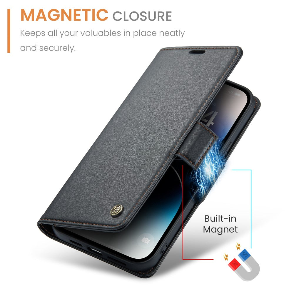 iPhone 15 Pro Glänzende Wallet-Hülle – RFID-Schutz & Ständer