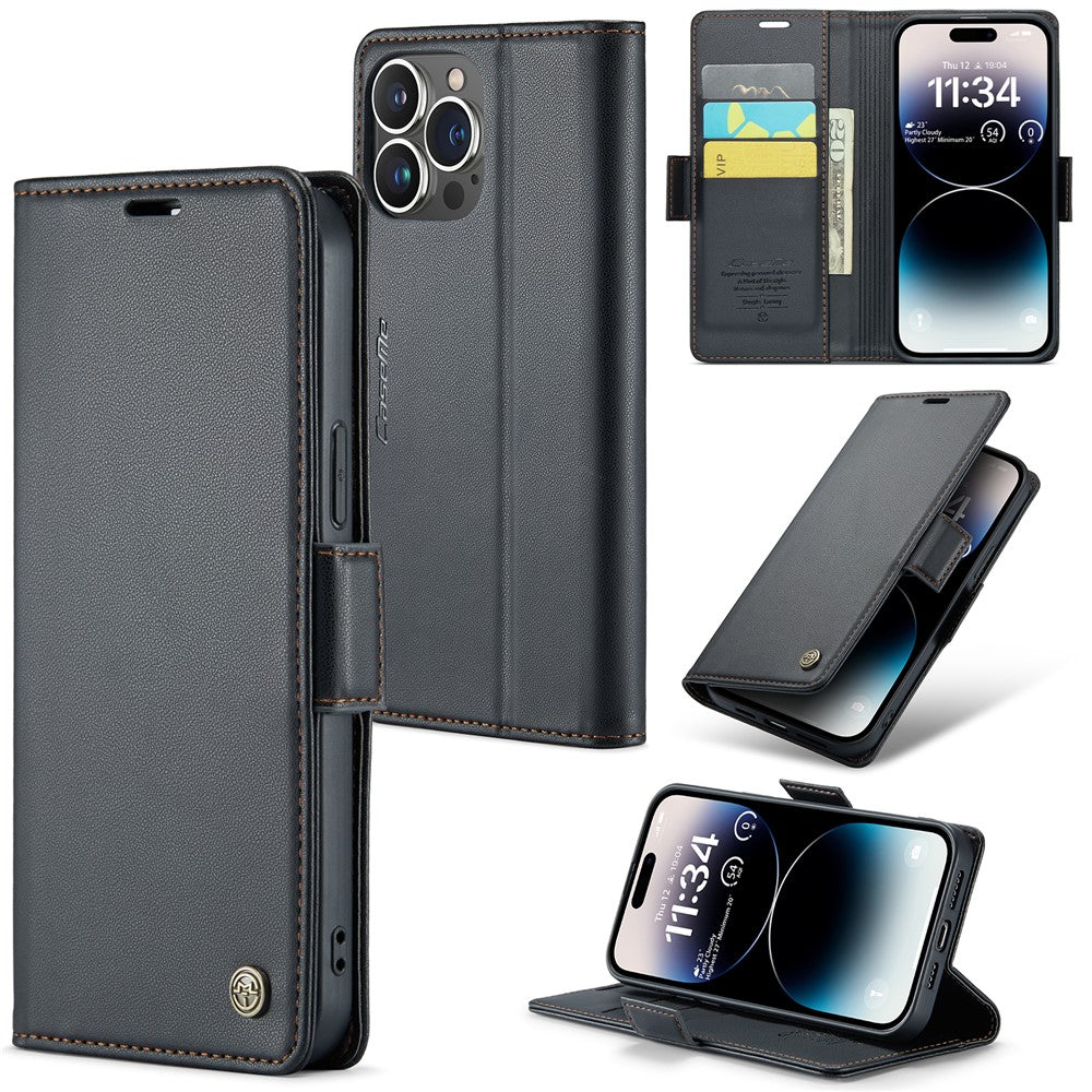 iPhone 15 Pro Max Glänzende Wallet-Hülle – RFID-Schutz & Ständer