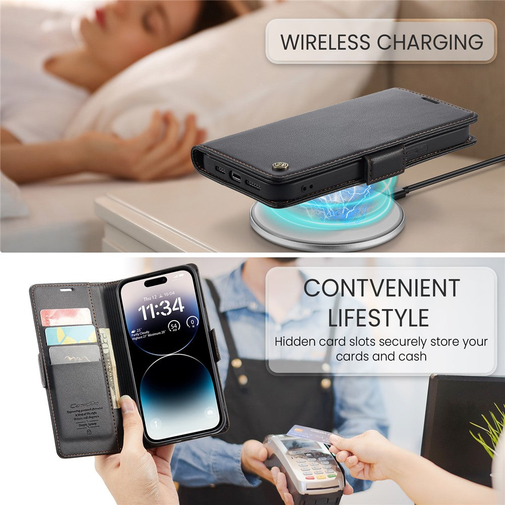 iPhone 15 Pro Max Glänzende Wallet-Hülle – RFID-Schutz & Ständer