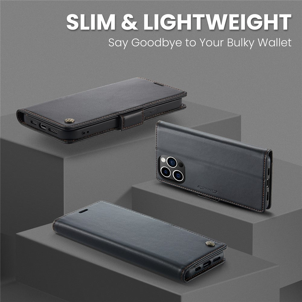 iPhone 15 Pro Max Glänzende Wallet-Hülle – RFID-Schutz & Ständer