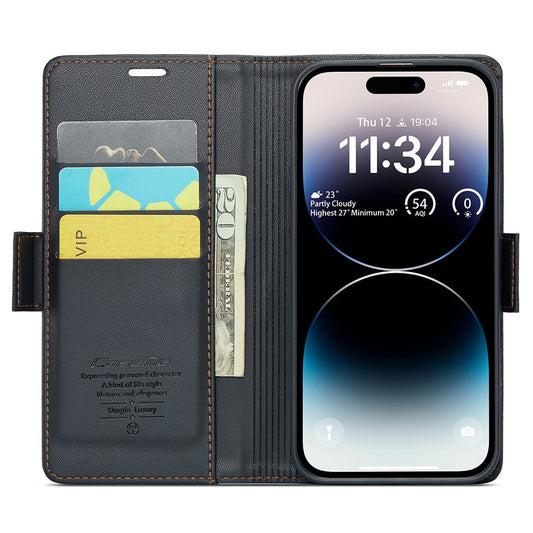 iPhone 15 Pro Max Glänzende Wallet-Hülle – RFID-Schutz & Ständer