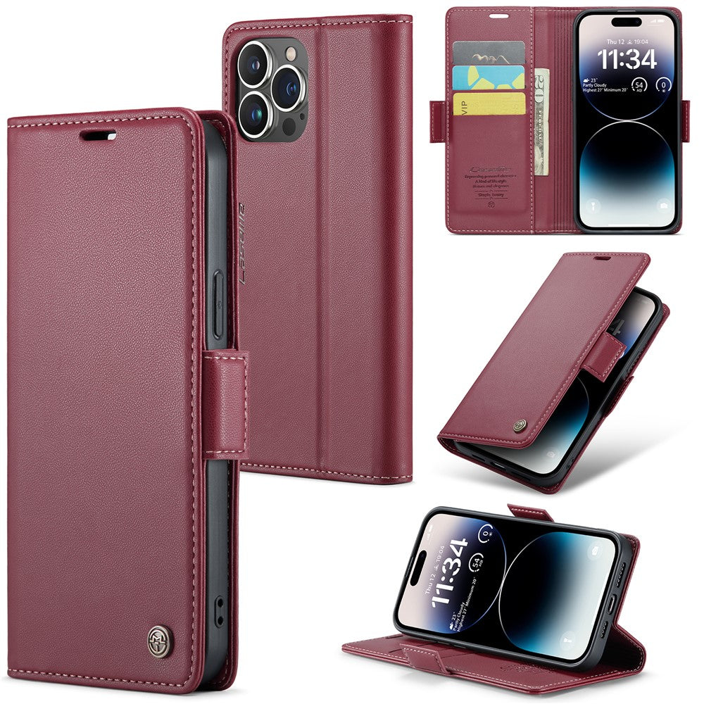 iPhone 15 Pro Max Glänzende Wallet-Hülle – RFID-Schutz & Ständer