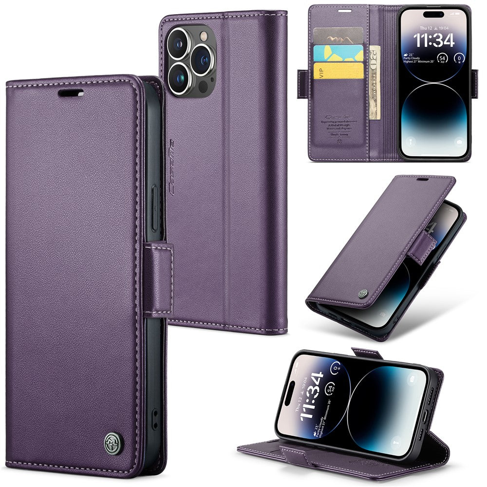 iPhone 15 Pro Max Glänzende Wallet-Hülle – RFID-Schutz & Ständer