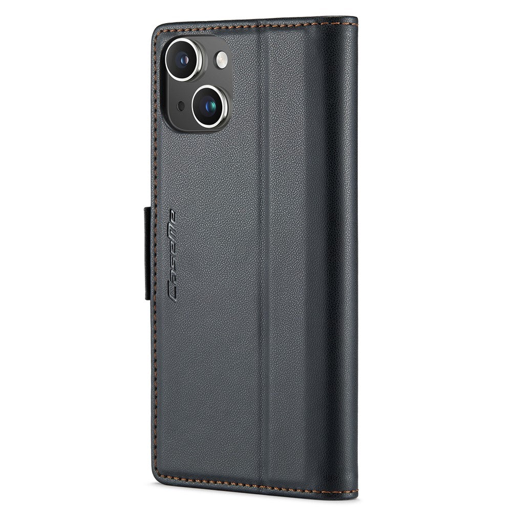 iPhone 15 Plus Glänzende Wallet-Hülle – RFID-Schutz & Ständer