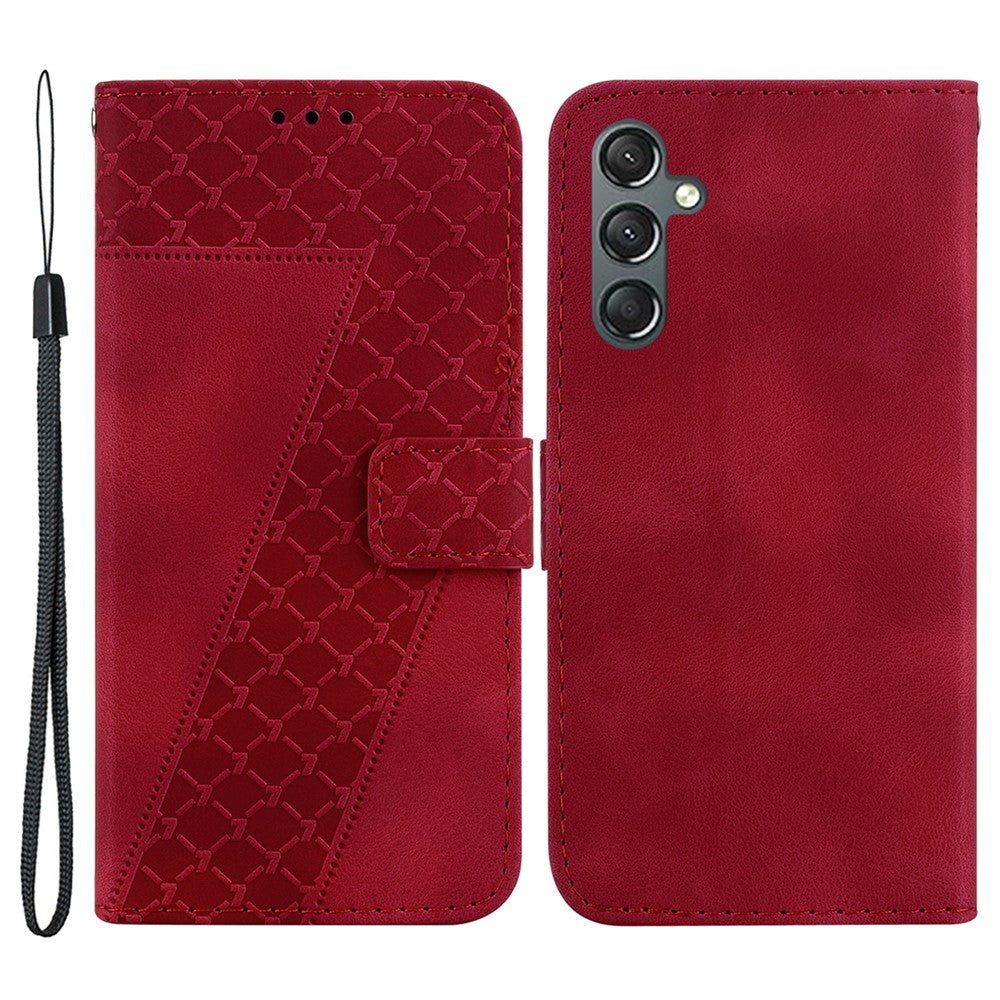 Galaxy A25 5G Leder-Wallet-Hülle – Mit Prägung & Ständer