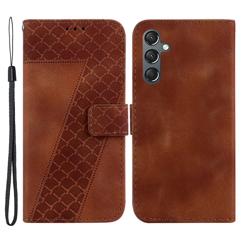 Galaxy A25 5G Leder-Wallet-Hülle – Mit Prägung & Ständer