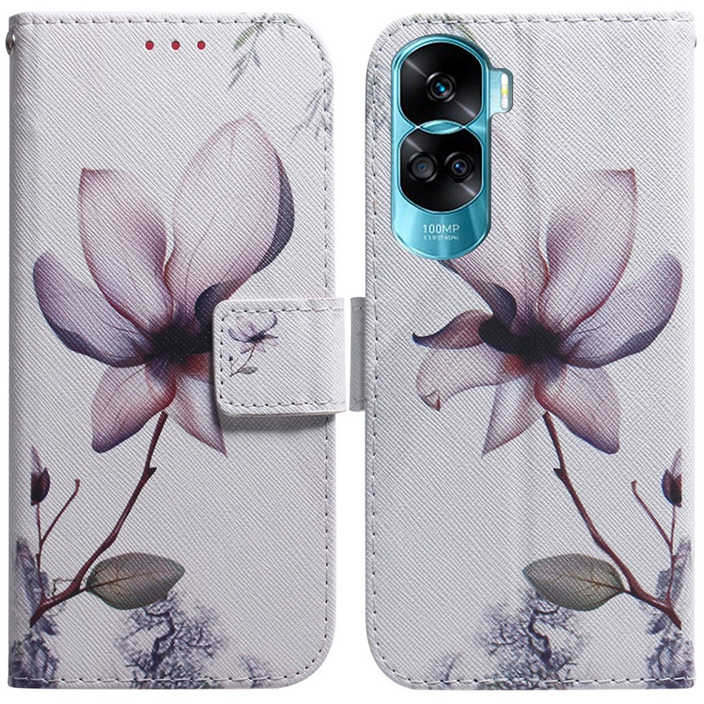 PU Leather Phone Case for Honor 90 Lite 5G / X50i 5G , Pattern Printing Stand Protective Wallet Cover