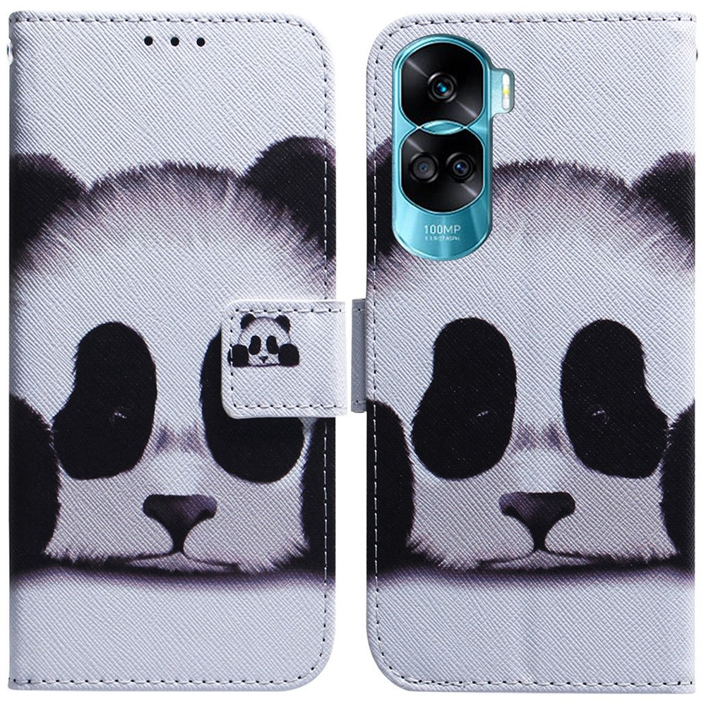 PU Leather Phone Case for Honor 90 Lite 5G / X50i 5G , Pattern Printing Stand Protective Wallet Cover