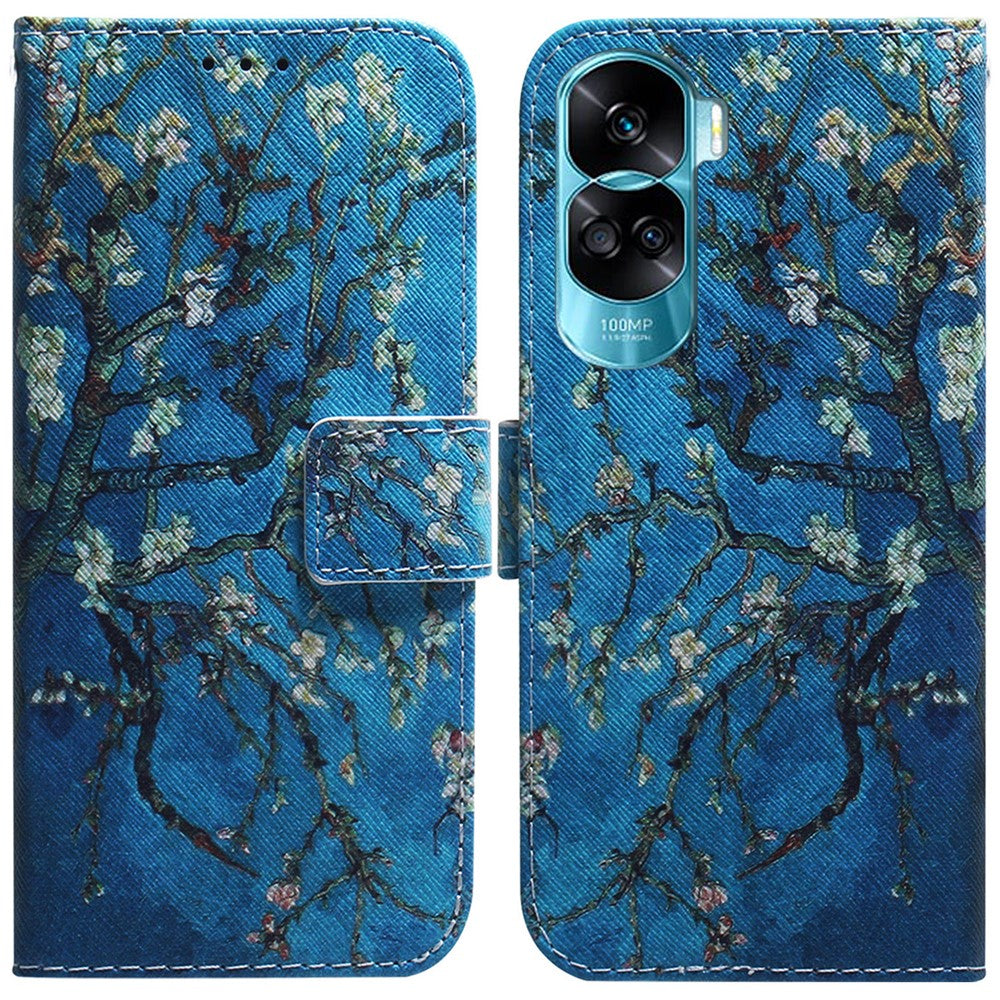 PU Leather Phone Case for Honor 90 Lite 5G / X50i 5G , Pattern Printing Stand Protective Wallet Cover