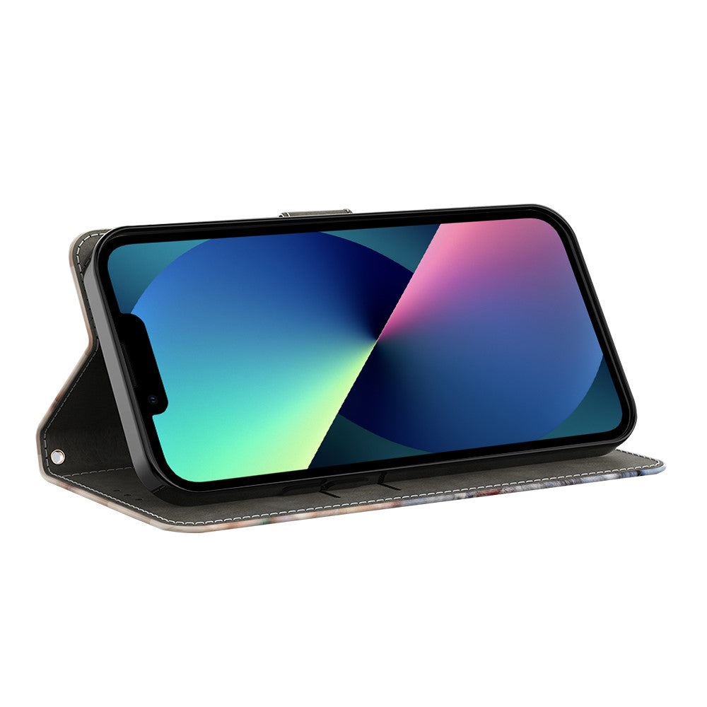 iPhone 15 Wallet-Hülle – Mit 3D-Muster, Kartenfächer & Ständer