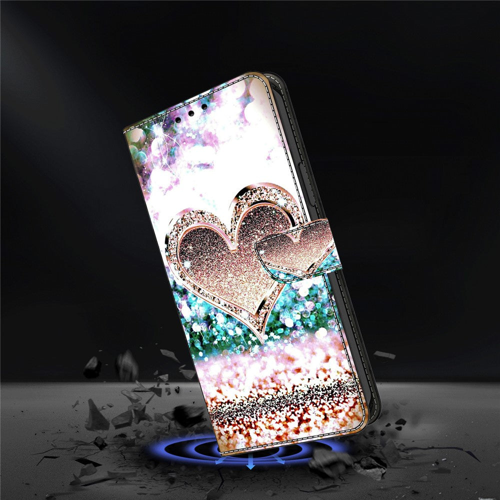 iPhone 15 Wallet-Hülle – Mit 3D-Muster, Kartenfächer & Ständer