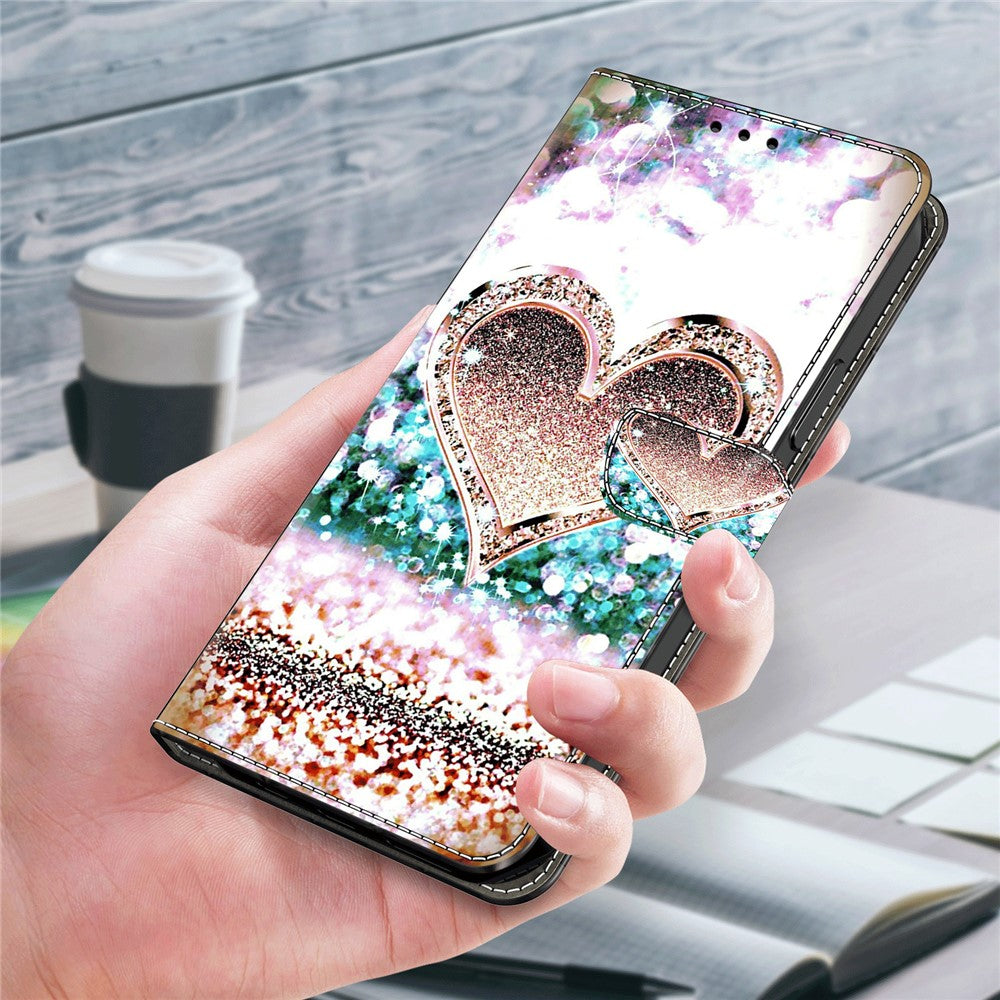 iPhone 15 Wallet-Hülle – Mit 3D-Muster, Kartenfächer & Ständer