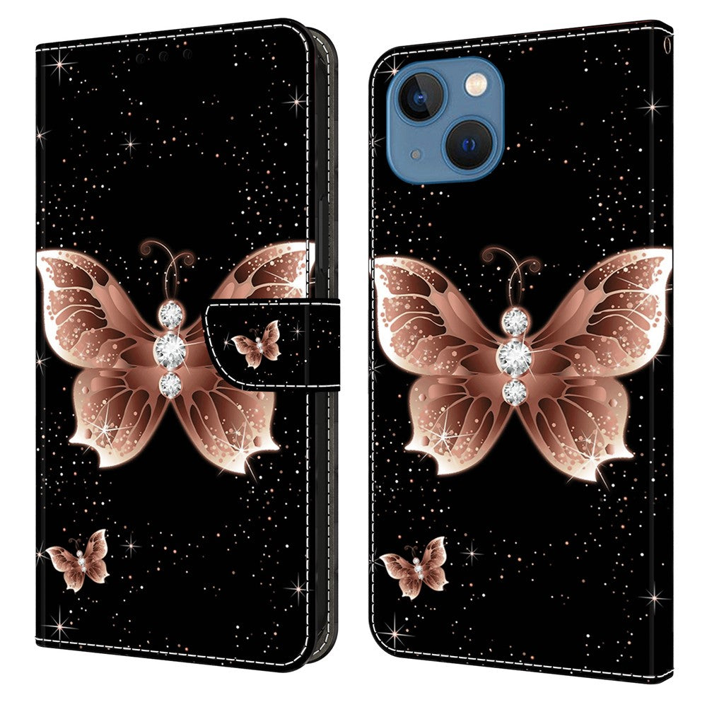 iPhone 15 Wallet-Hülle – Mit 3D-Muster, Kartenfächer & Ständer