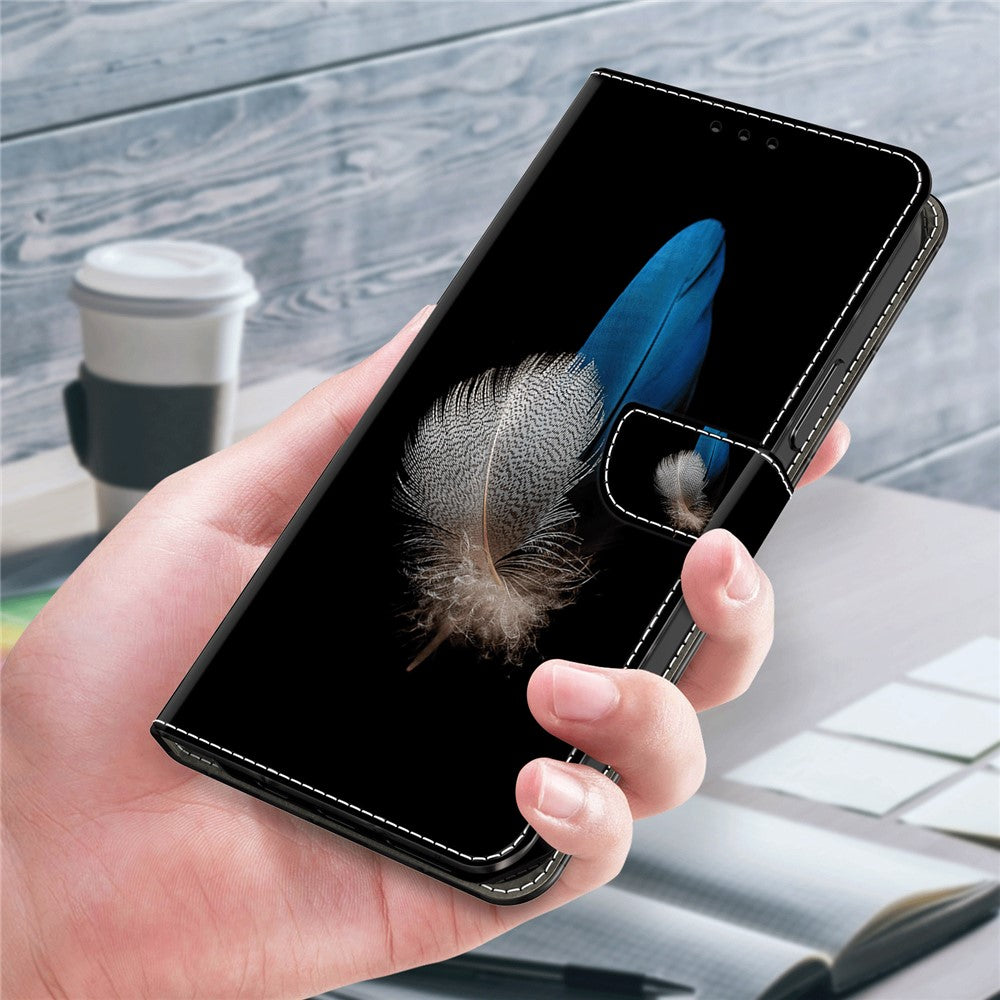 iPhone 15 Pro Wallet-Hülle – Mit 3D-Muster, Kartenfächer & Ständer