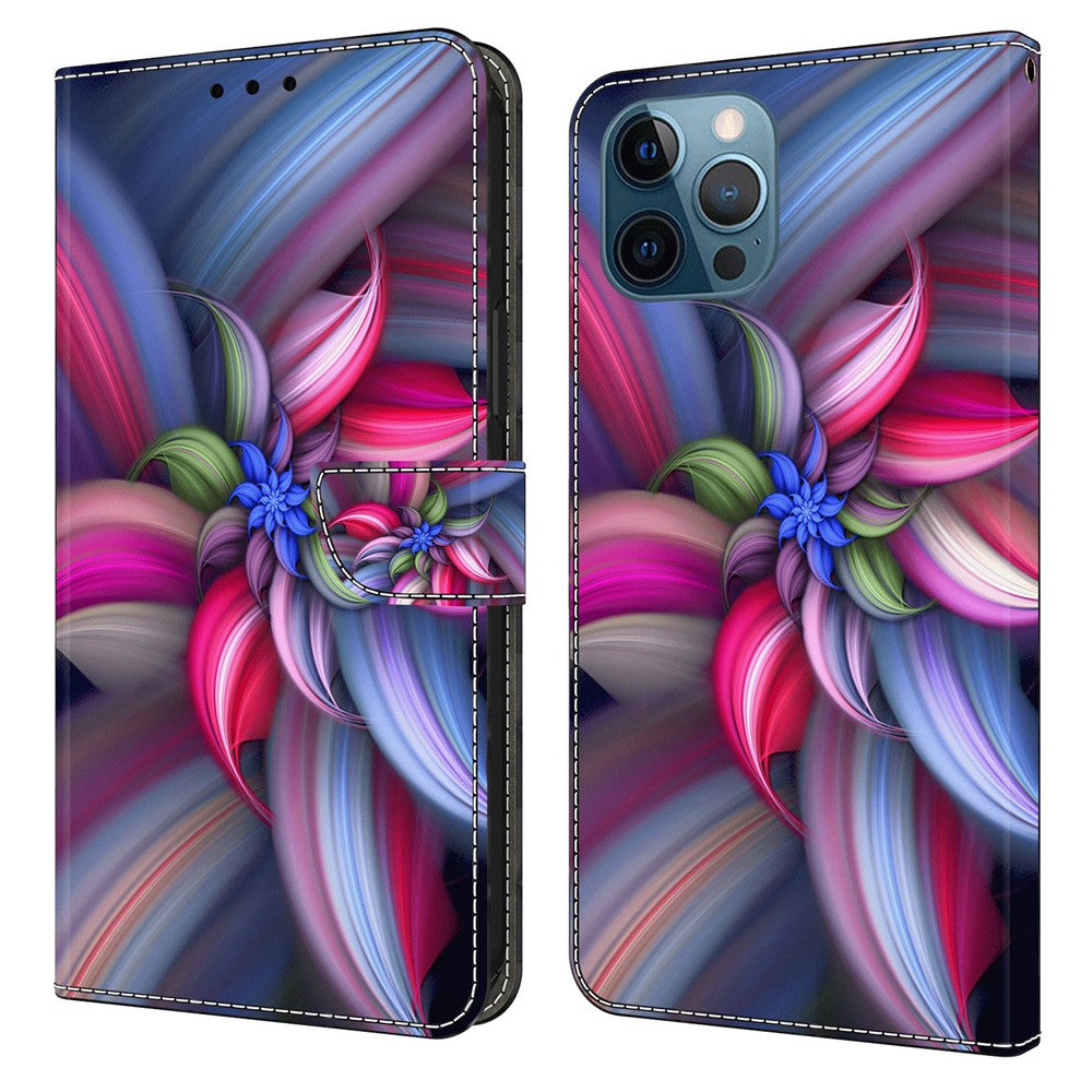 iPhone 15 Pro Wallet-Hülle – Mit 3D-Muster, Kartenfächer & Ständer