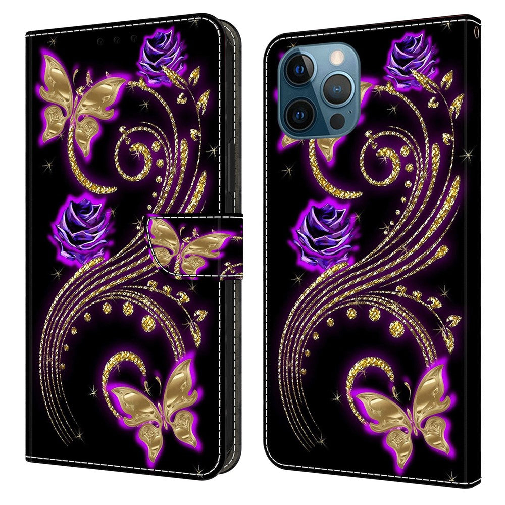 iPhone 15 Pro Wallet-Hülle – Mit 3D-Muster, Kartenfächer & Ständer