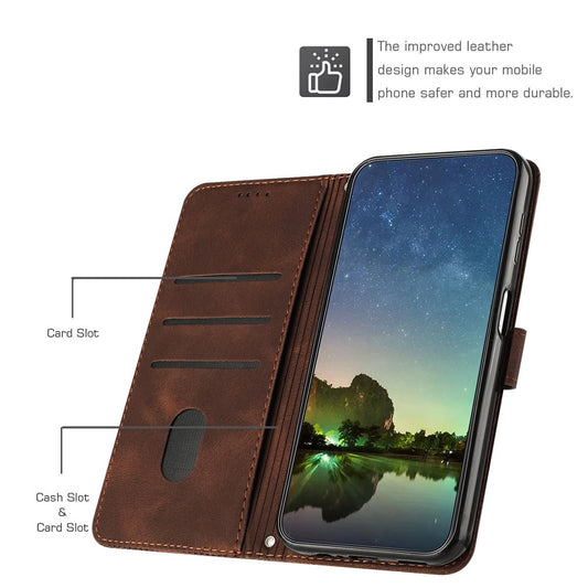 Galaxy A22/M32/F22/M22 Lederhülle – Mit Wallet & Standfunktion