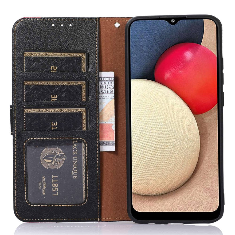 KHAZNEH For Nothing Phone (2) Anti-Scratch Phone Shell Litchi Texture Wallet Stand RFID Blocking PU Leather Case