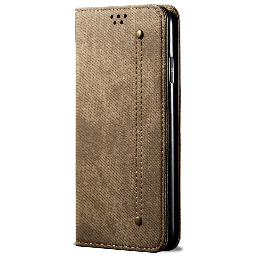 Nothing Phone (2) Handyhülle – Mit Jeansstoff-Textur, PU-Leder, Standfunktion, magnetischer Automatikverschluss, Rundumschutz, mit Brieftasche