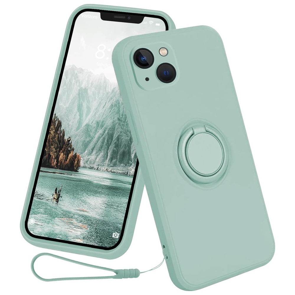 iPhone 15 Silikonhülle – Leicht & Mit Schwenkring-Ständer