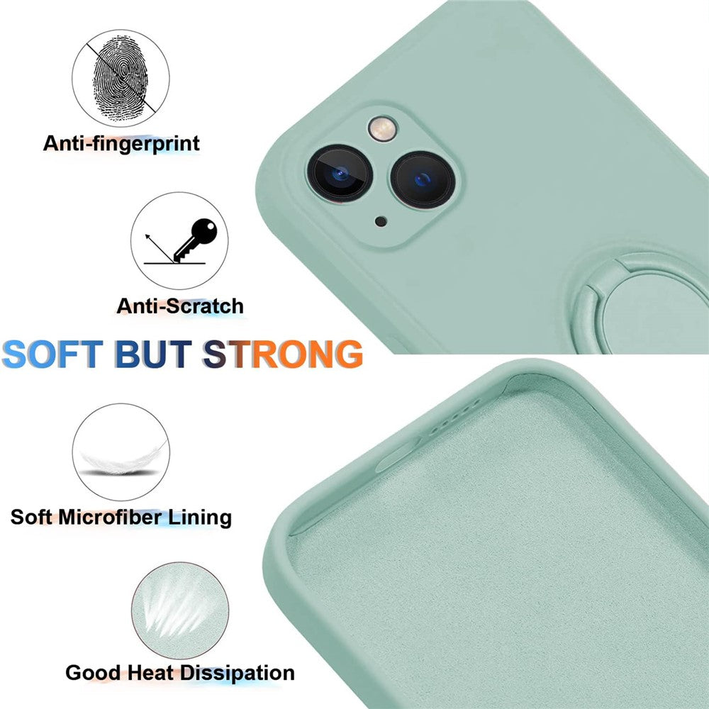 iPhone 15 Silikonhülle – Leicht & Mit Schwenkring-Ständer