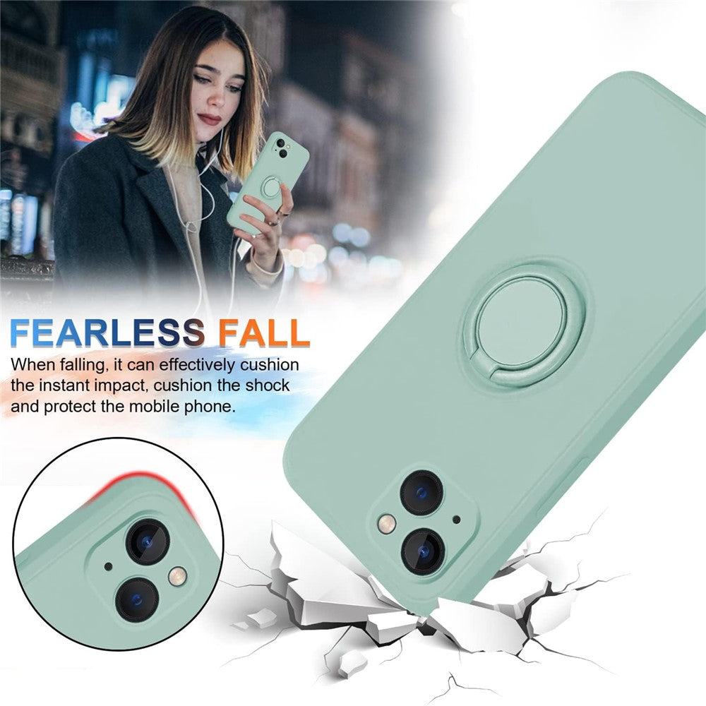 iPhone 15 Silikonhülle – Leicht & Mit Schwenkring-Ständer